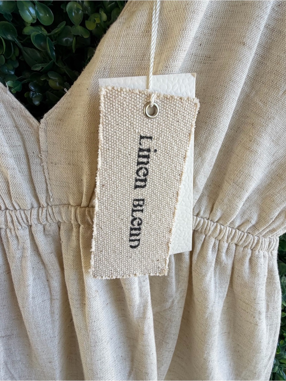 Boho Cream V-Neck Maxi Dress with Spaghetti Straps - Picture 9 of 10